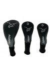 AGXGOLF Golf Club Headcovers: Long Neck Set of 3 Black for Driver+3+5 Woods 